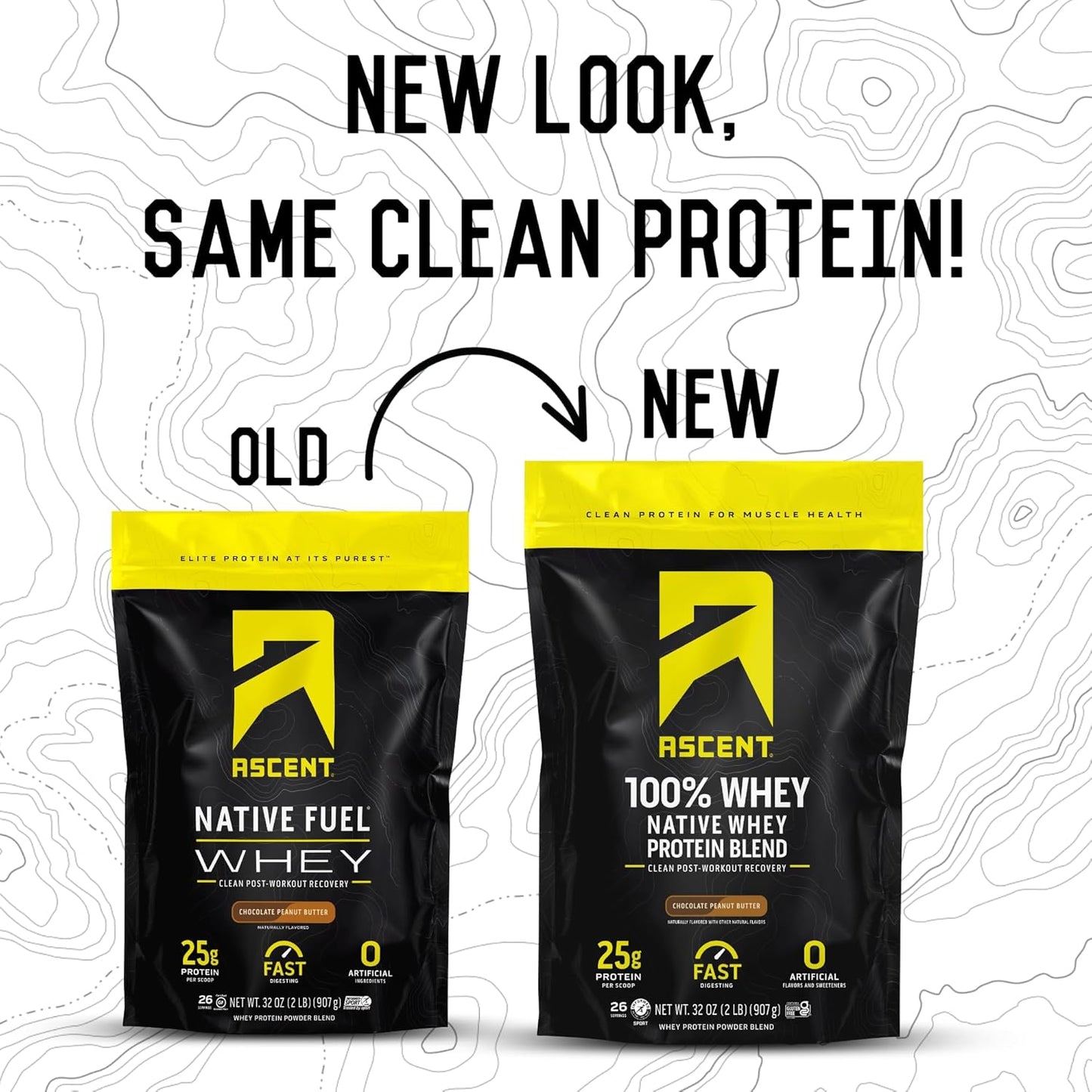 Chocolate Peanut Butter Whey Protein Isolate Powder - 100% Ascent, Zero Artificial Ingredients, Gluten Free, 5.5g BCAA, 2.6g Leucine, Essential Amino Acids, 2 lb