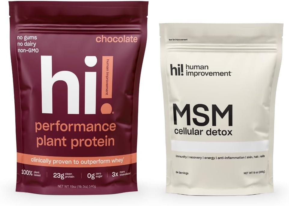 Chocolate Performance Protein and MSM Cellular Detox Bundle for Human Improvement