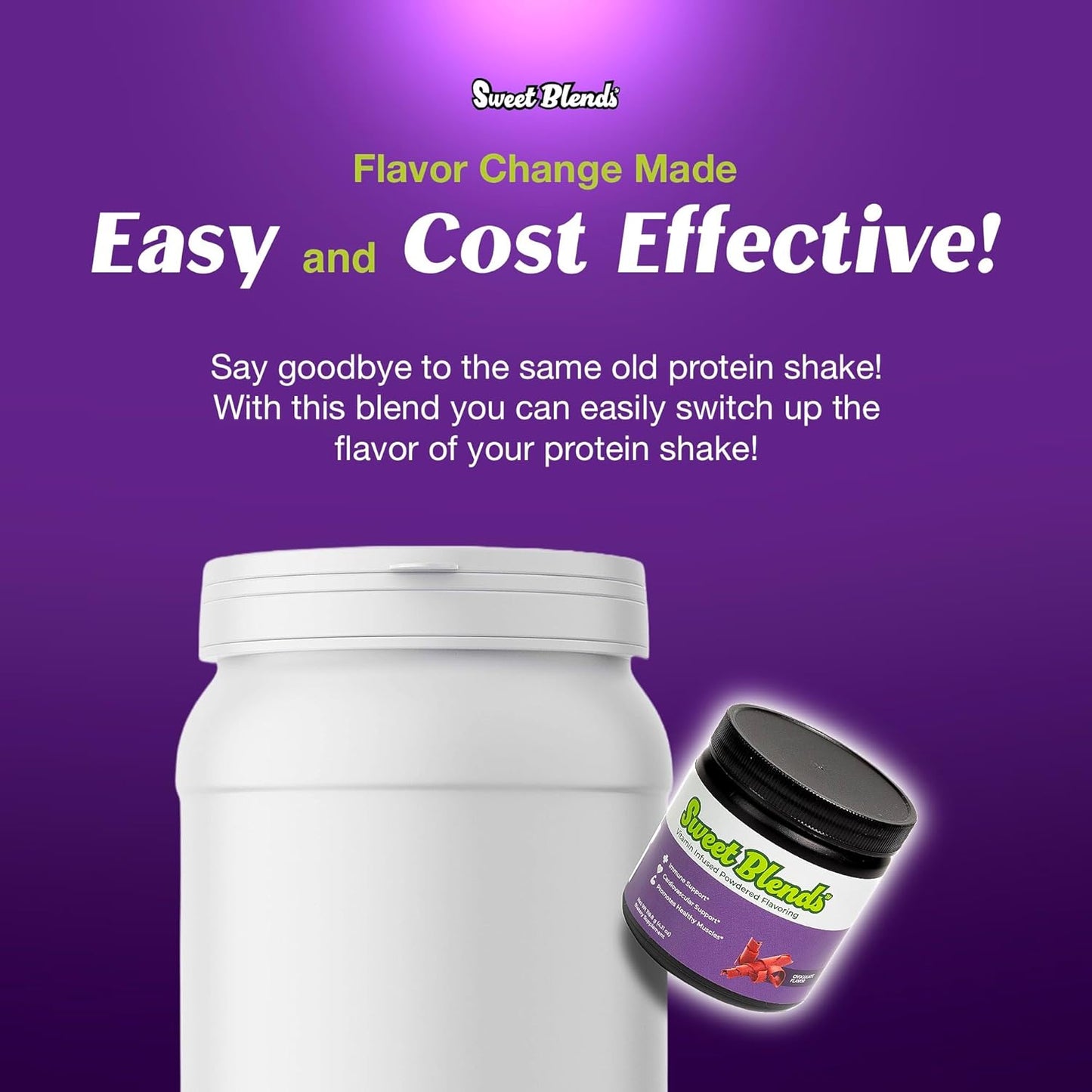 Chocolate Protein Flavor Powder with Daily Multi-Vitamin - Enhance and Customize Your Protein Shake - 20 Servings