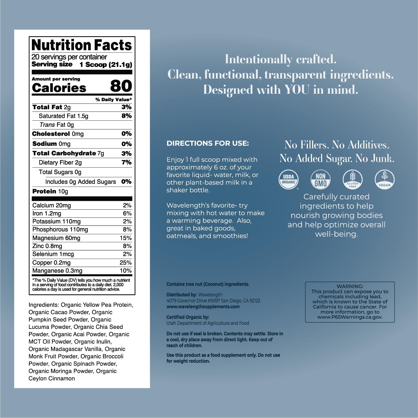 Chocolate Superfood Protein Powder for Kids - Wavelength Brand