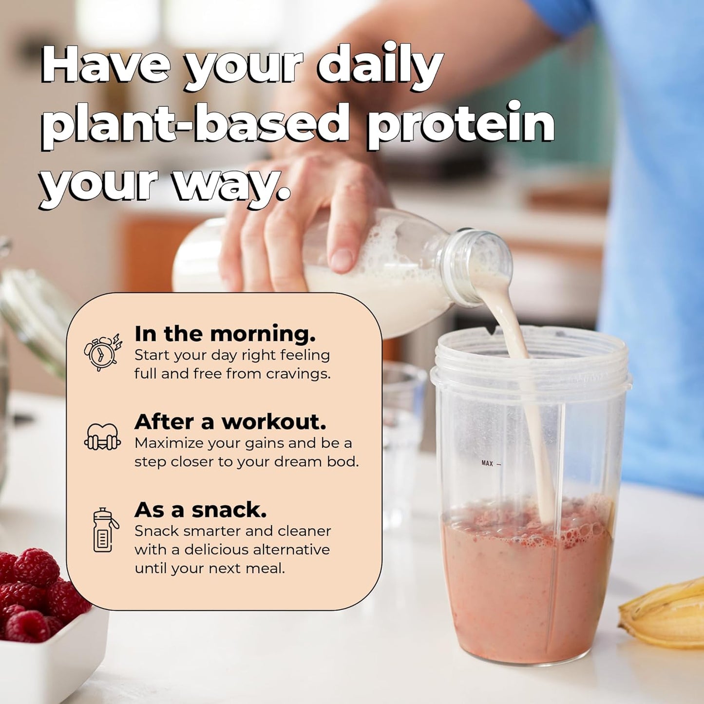 Chocolate Vegan Protein Powder with Pea Plant Protein for Lean Muscle, Iron & Fiber, Whey-Free, Sugar-Free, Soy-Free - Non-Dairy (34 Servings)