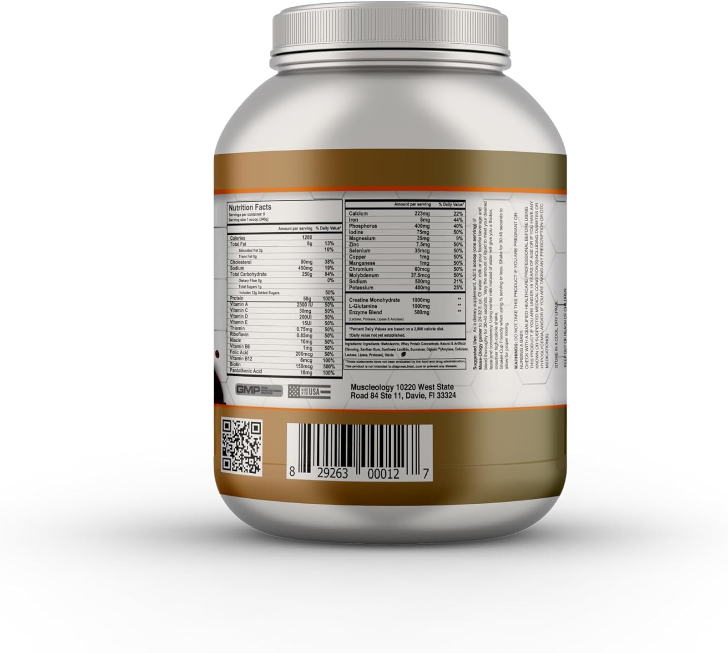 Chocolate Weight Gainer Powder for Muscle Building - 6 lbs - Men & Women - Whey Protein Supplement