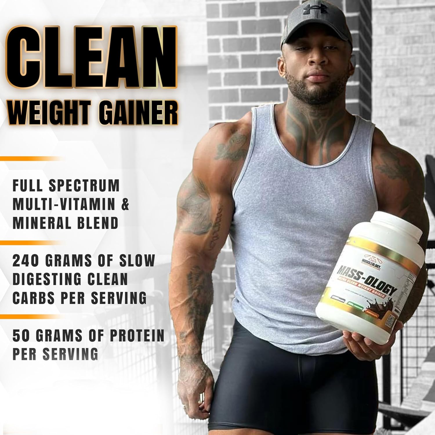 Chocolate Weight Gainer Powder for Muscle Building - 6 lbs - Men & Women - Whey Protein Supplement