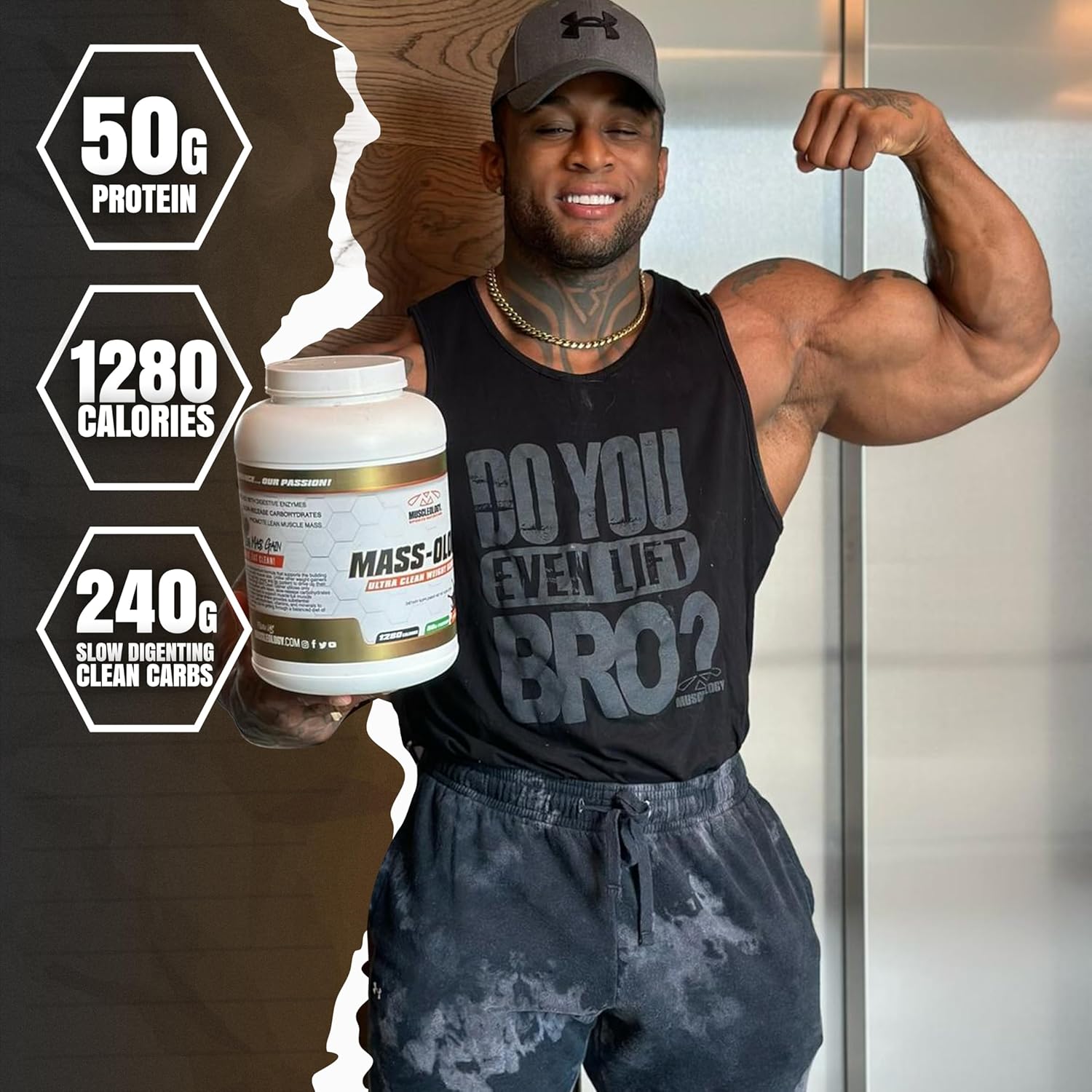 Chocolate Weight Gainer Powder for Muscle Building - 6 lbs - Men & Women - Whey Protein Supplement