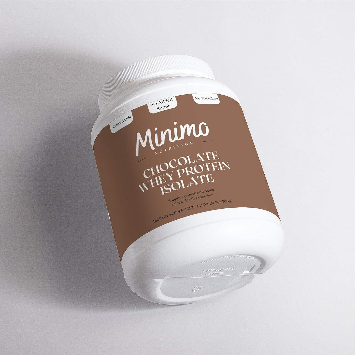 Chocolate Whey Isolate Protein Powder with Only 3 Ingredients - 1.61 lbs
