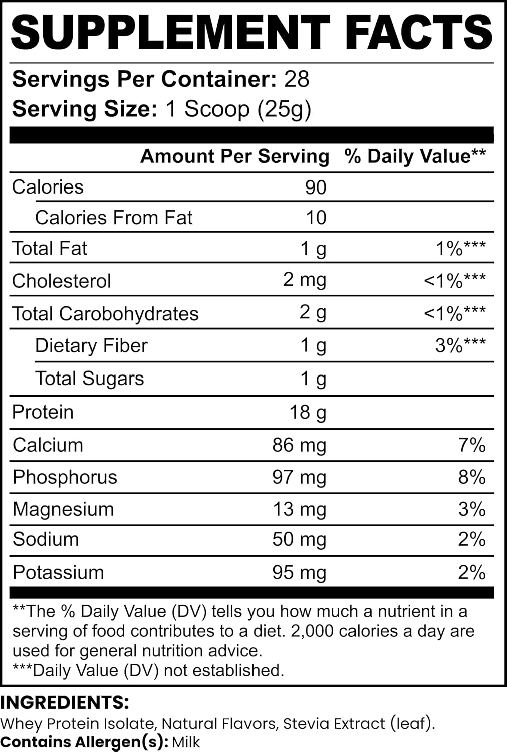 Chocolate Whey Isolate Protein Powder with Only 3 Ingredients - 1.61 lbs