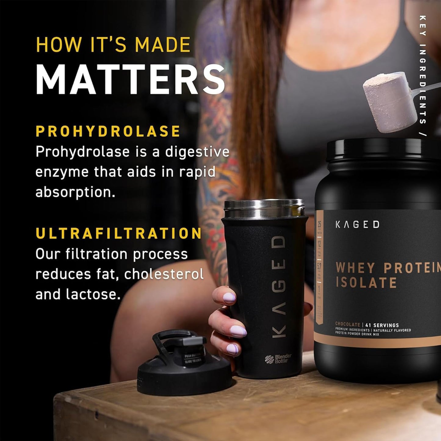 Chocolate Whey Protein Isolate Powder for Muscle Building - 100% Pure Low Lactose, Post Workout Recovery Drink with 25g per Serving, Easy Mix Shake with Amazing Taste - 25 Servings