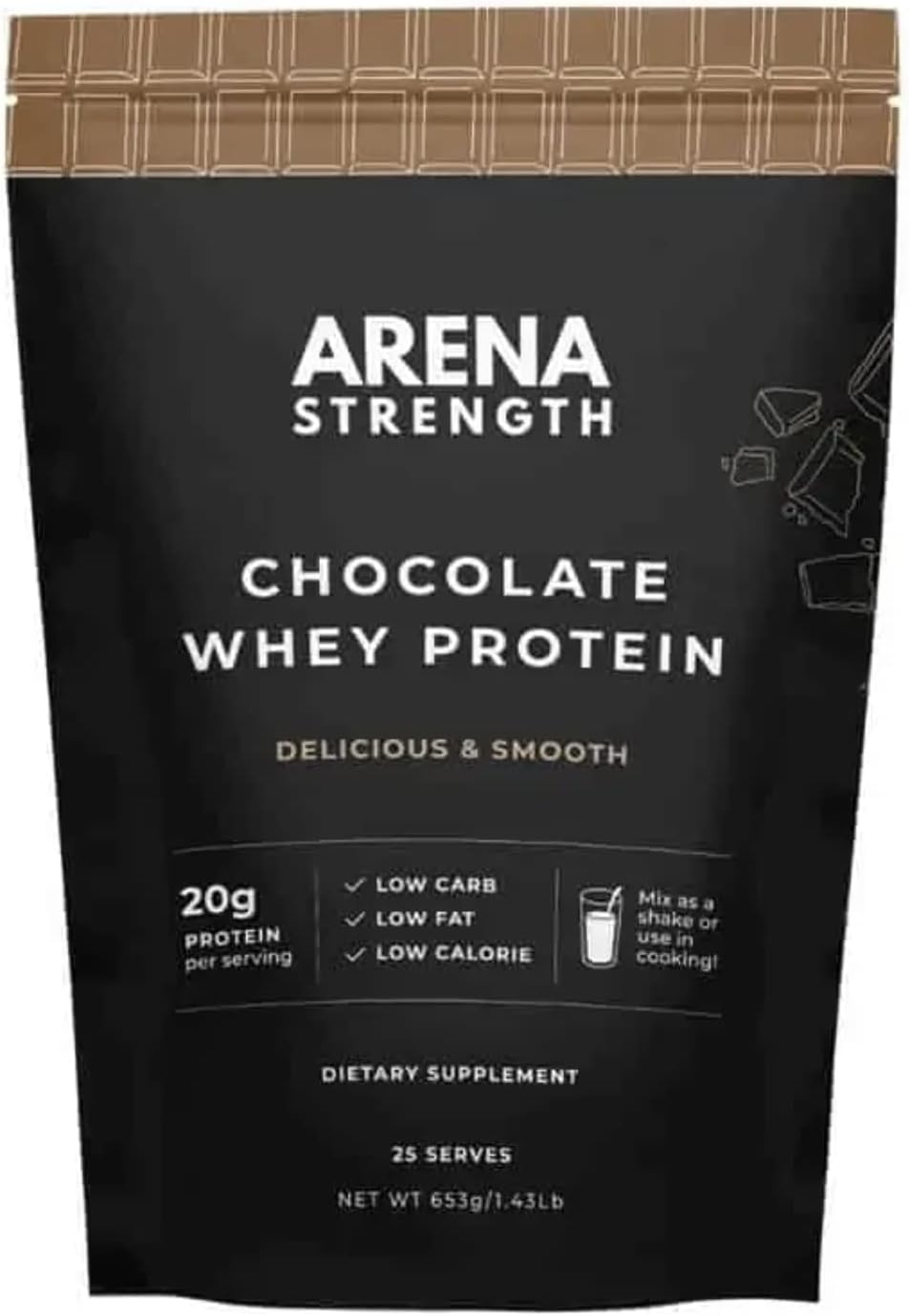 Chocolate Whey Protein Powder by Arena Strength - High-Quality Protein Supplement for Muscle Building and Recovery