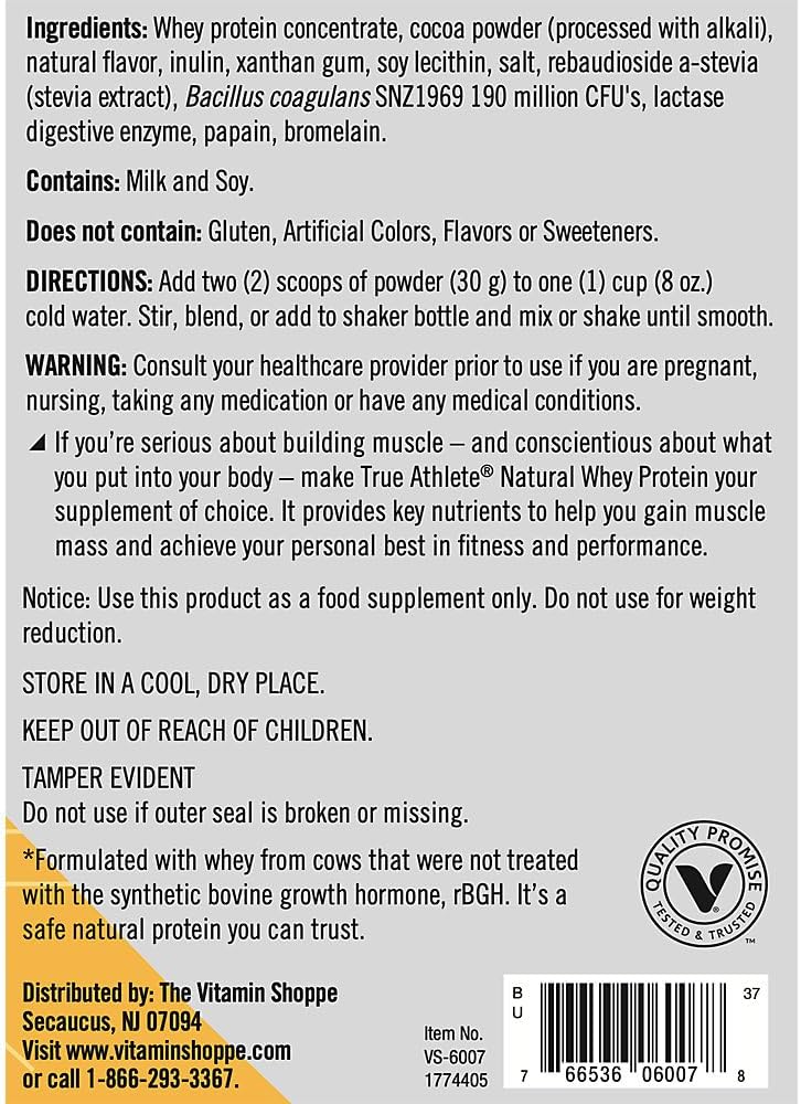 Chocolate Whey Protein Powder with Probiotics - 20g Protein per Serving - Hormone Free, Digestive Support - 2.5 lb