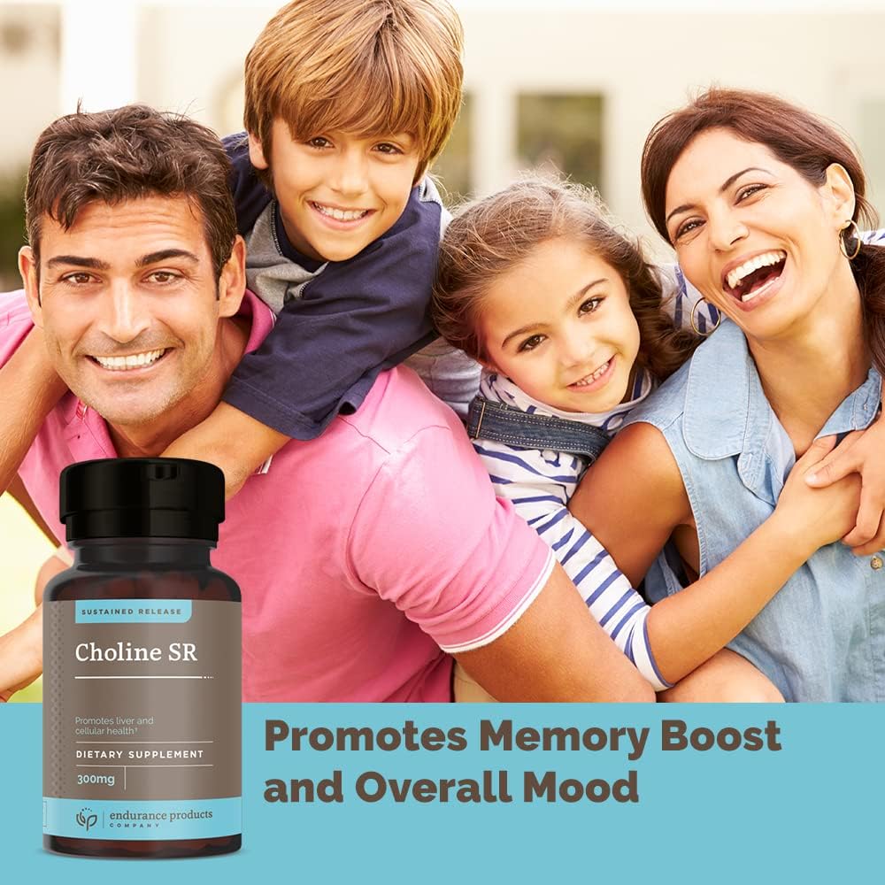 Choline Bitartrate & Niacin Extended Release Combo - 300mg & 250mg Tablets for Optimal Absorption & Endurance, 200 Count