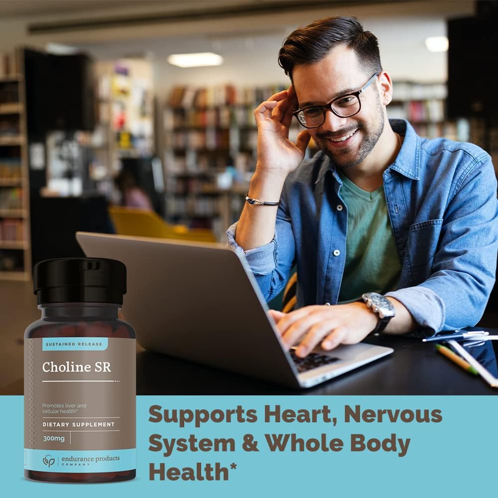 Choline Bitartrate & Niacin Extended Release Combo - 300mg & 250mg Tablets for Optimal Absorption & Endurance, 200 Count