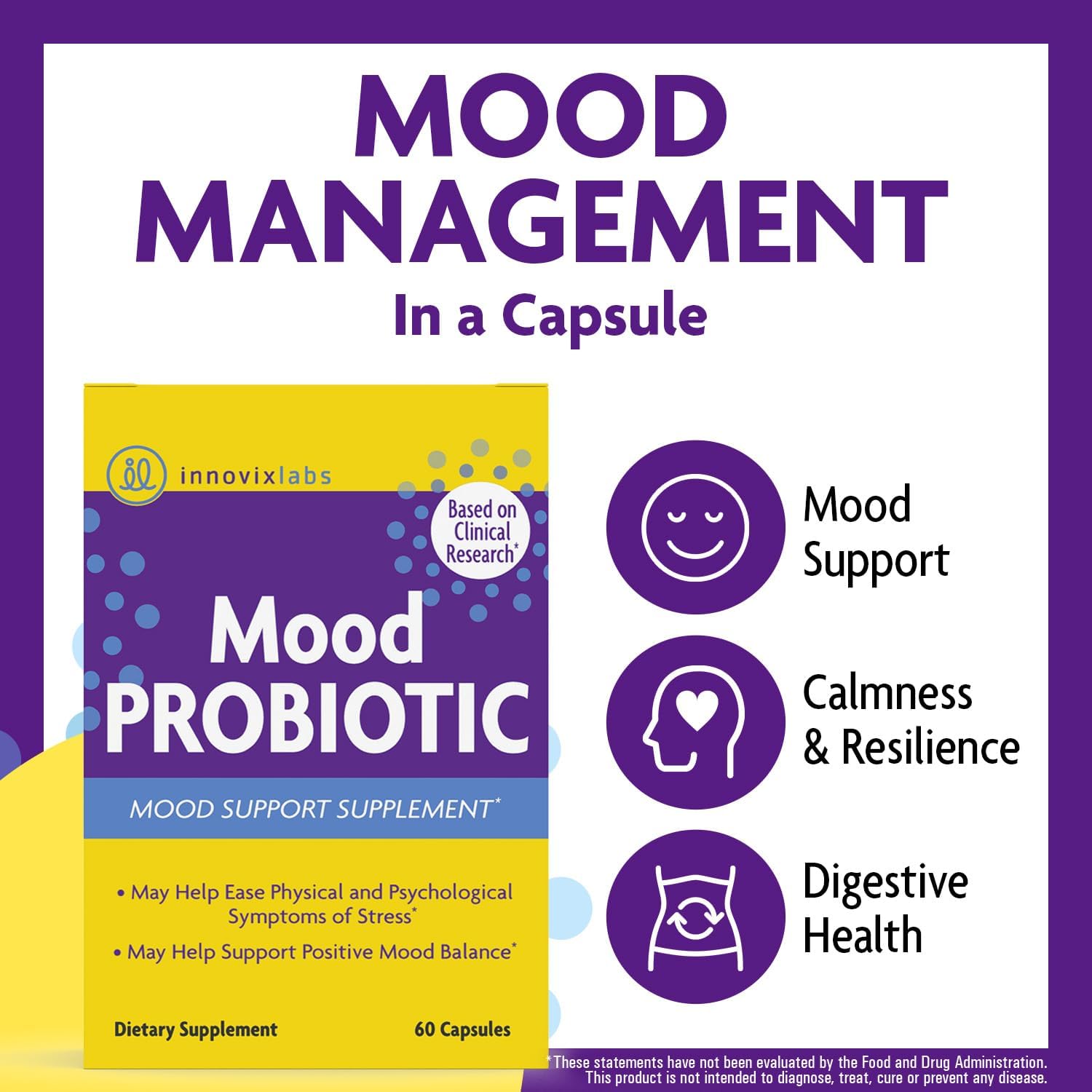 Choline & Mood Probiotic Bundle - 550mg Choline Bitartrate, 100 Capsules + Mood Probiotic, 60 Capsules - Memory & Brain Health Support.