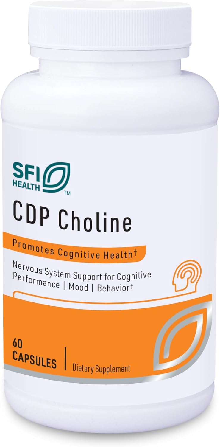 Choline Supplements 250mg - Soy-Free CDP Choline Capsules - Supports Memory, Focus & Attention - Bioavailable Form - 60ct