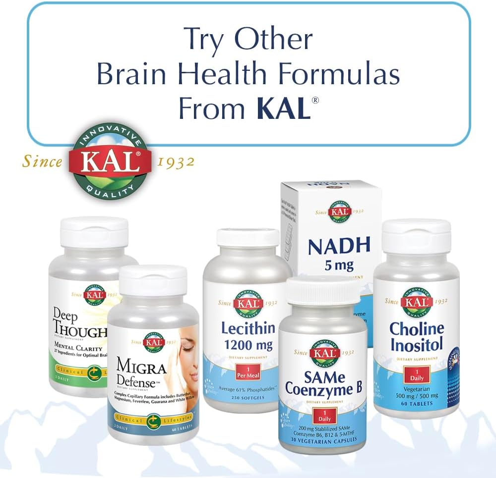 Choline Tablets 250mg - 100 Count by KAL for Cognitive Support