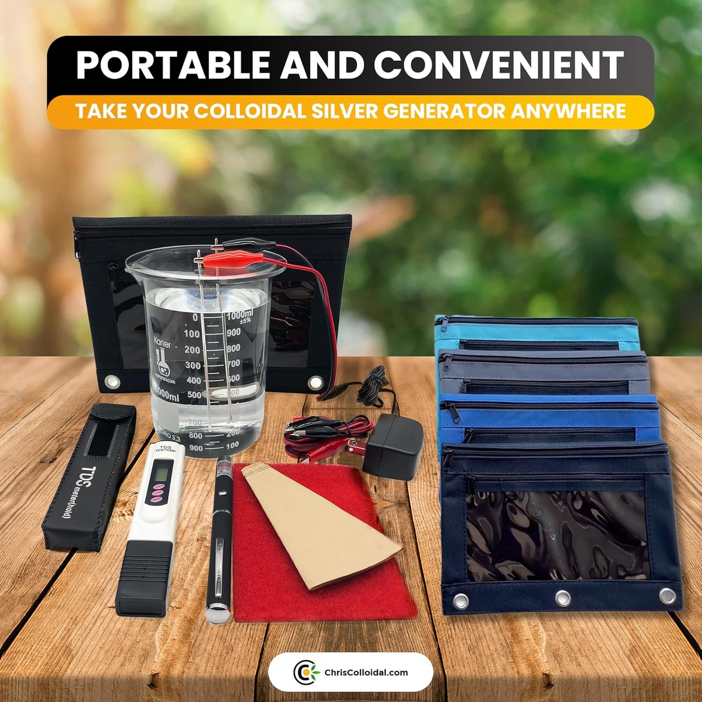 Chris Colloidal Silver Generator Kit - 99.99% Pure Wire, Easy DIY at Home with Distilled Water!