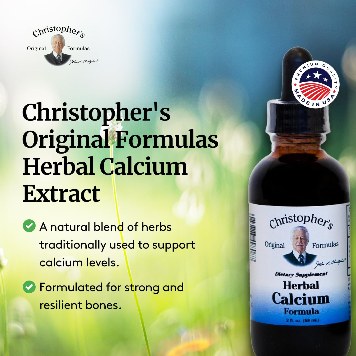 Christopher's Herbal Calcium Extract - Natural 2 oz Bone Health Support Formula