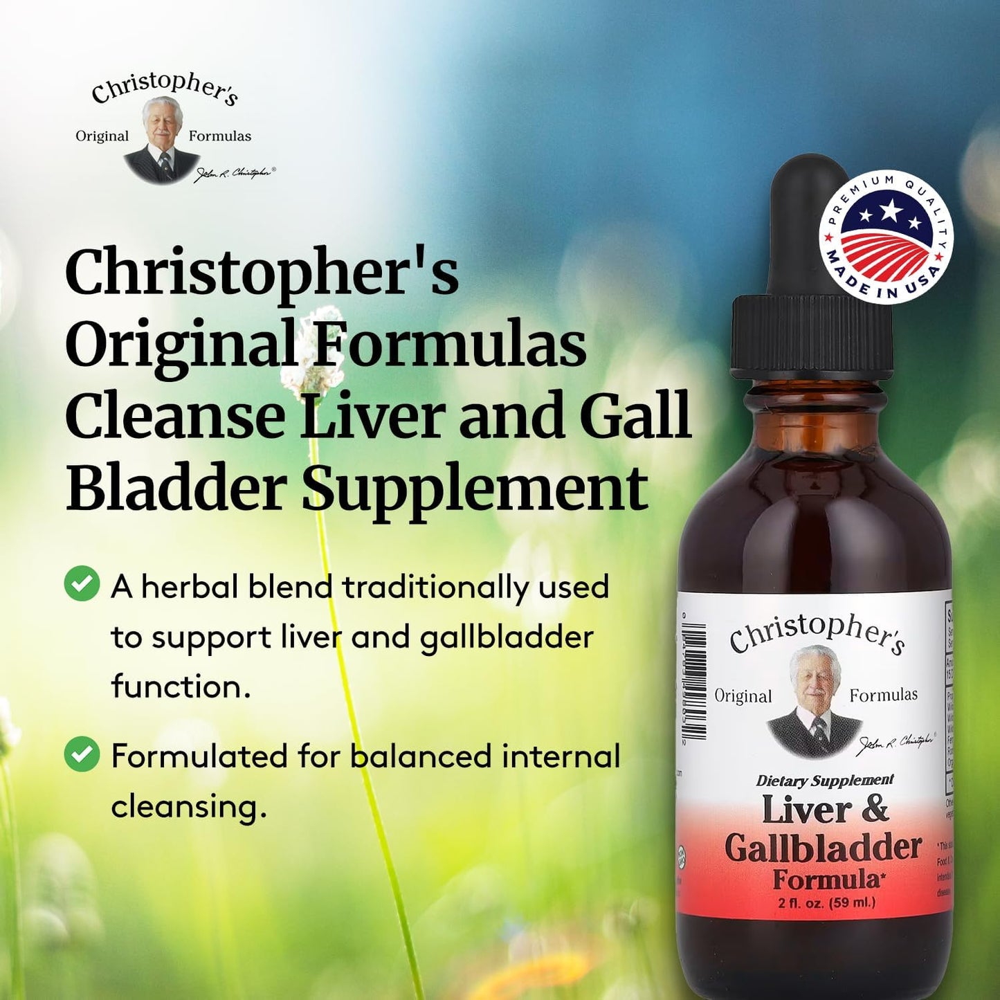 Christopher's Liver & Gallbladder Formula - Herbal Detox Supplement for Digestive Support - 2 fl oz Bottle