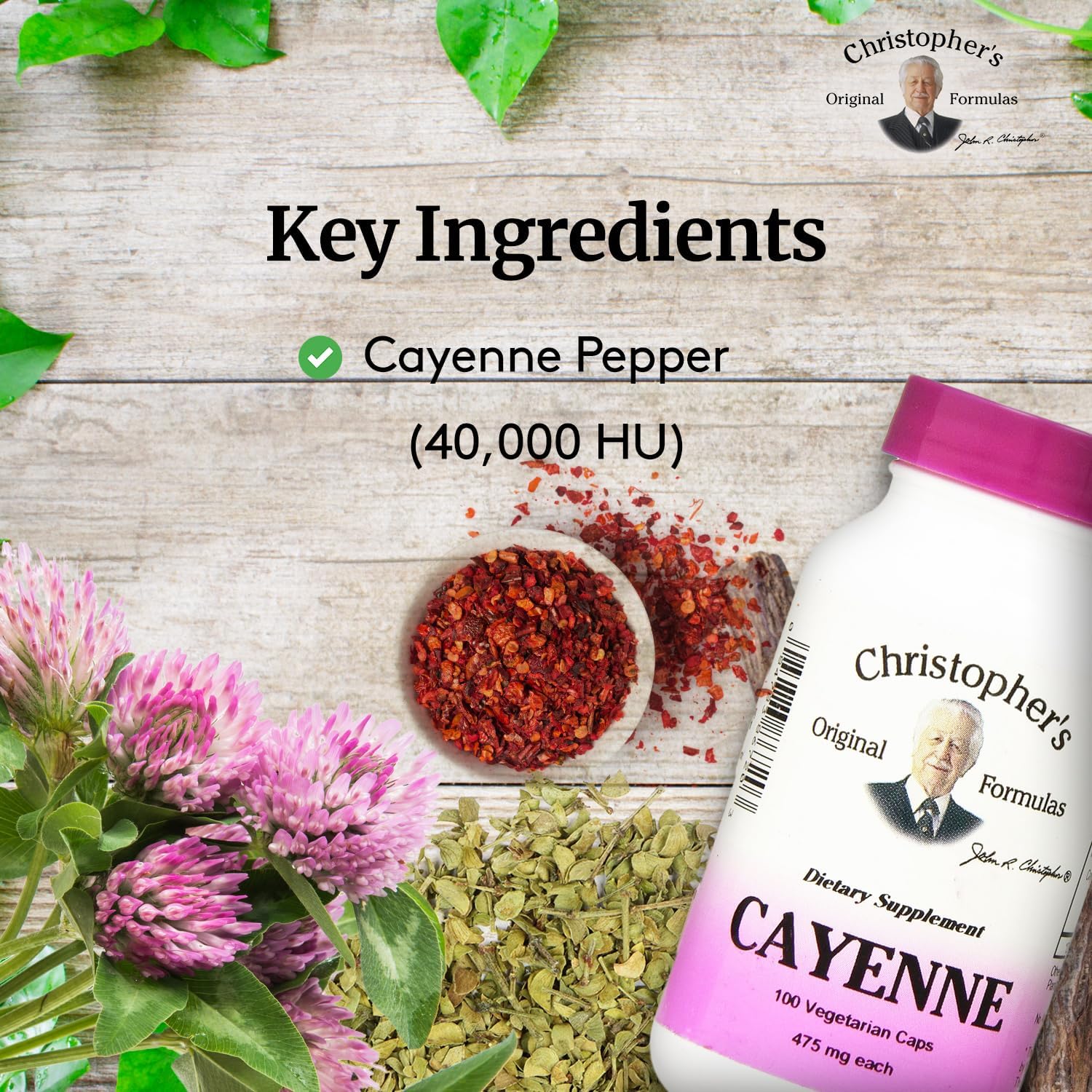 Christopher's Original Formulas Cayenne Capsules - Herbal Supplement for Circulation and Digestion, 100 Capsules