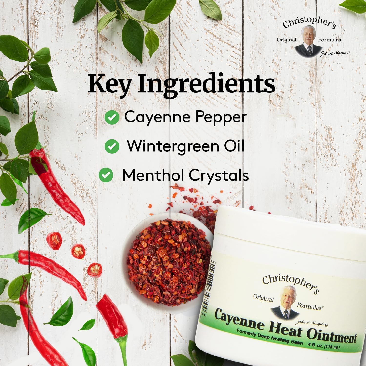 Christopher's Original Formulas Cayenne Heat Ointment - Herbal Topical for Discomfort & Circulation - 4 fl oz