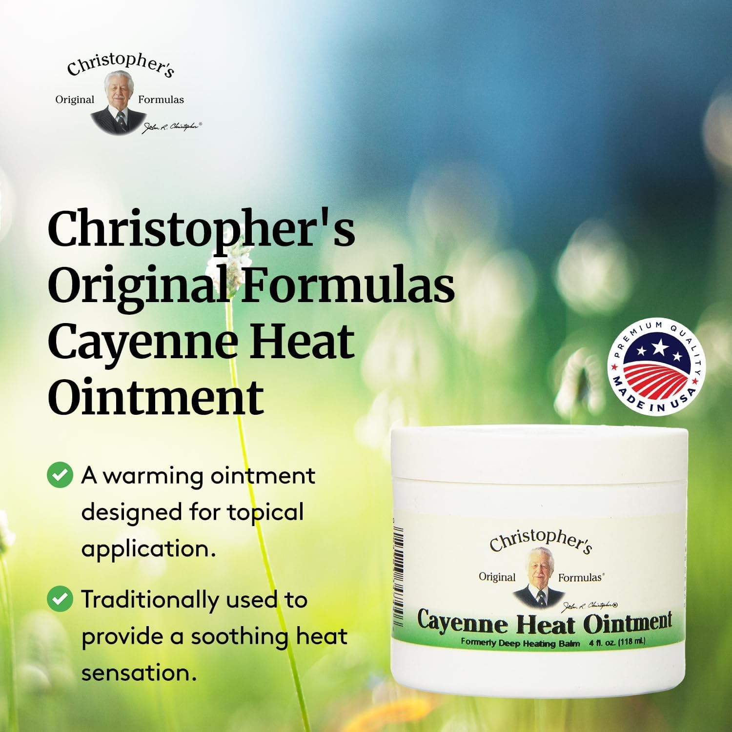 Christopher's Original Formulas Cayenne Heat Ointment - Herbal Topical for Discomfort & Circulation - 4 fl oz