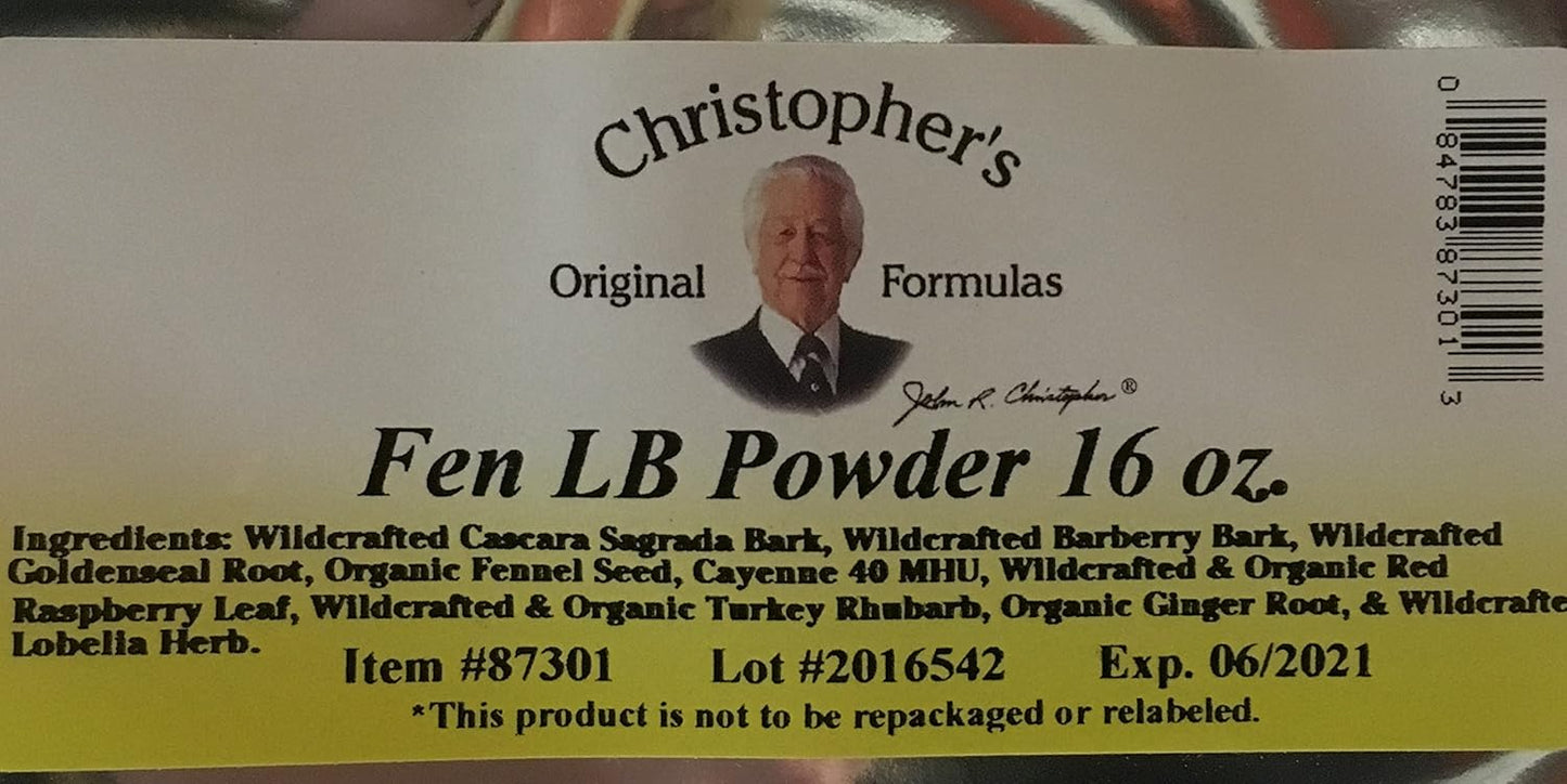 Christopher's Original Formulas Fen Lower Bowel Powder 16 oz - Natural Herbal Supplement