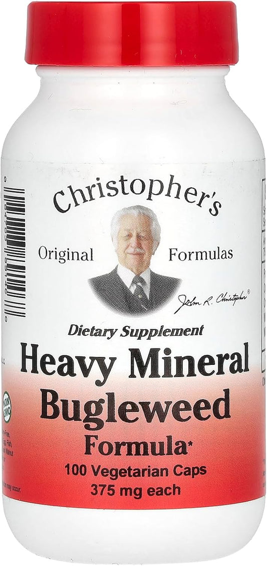 Christopher's Original Formulas Heavy Mineral Bugleweed Formula 375mg - 100 Vegetarian Capsules