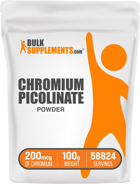 Chromium Picolinate Powder Supplement - 200mcg Chromium, Yeast Free, 1.7mg per Serving - 100g (3.5 oz) - Pack of 1