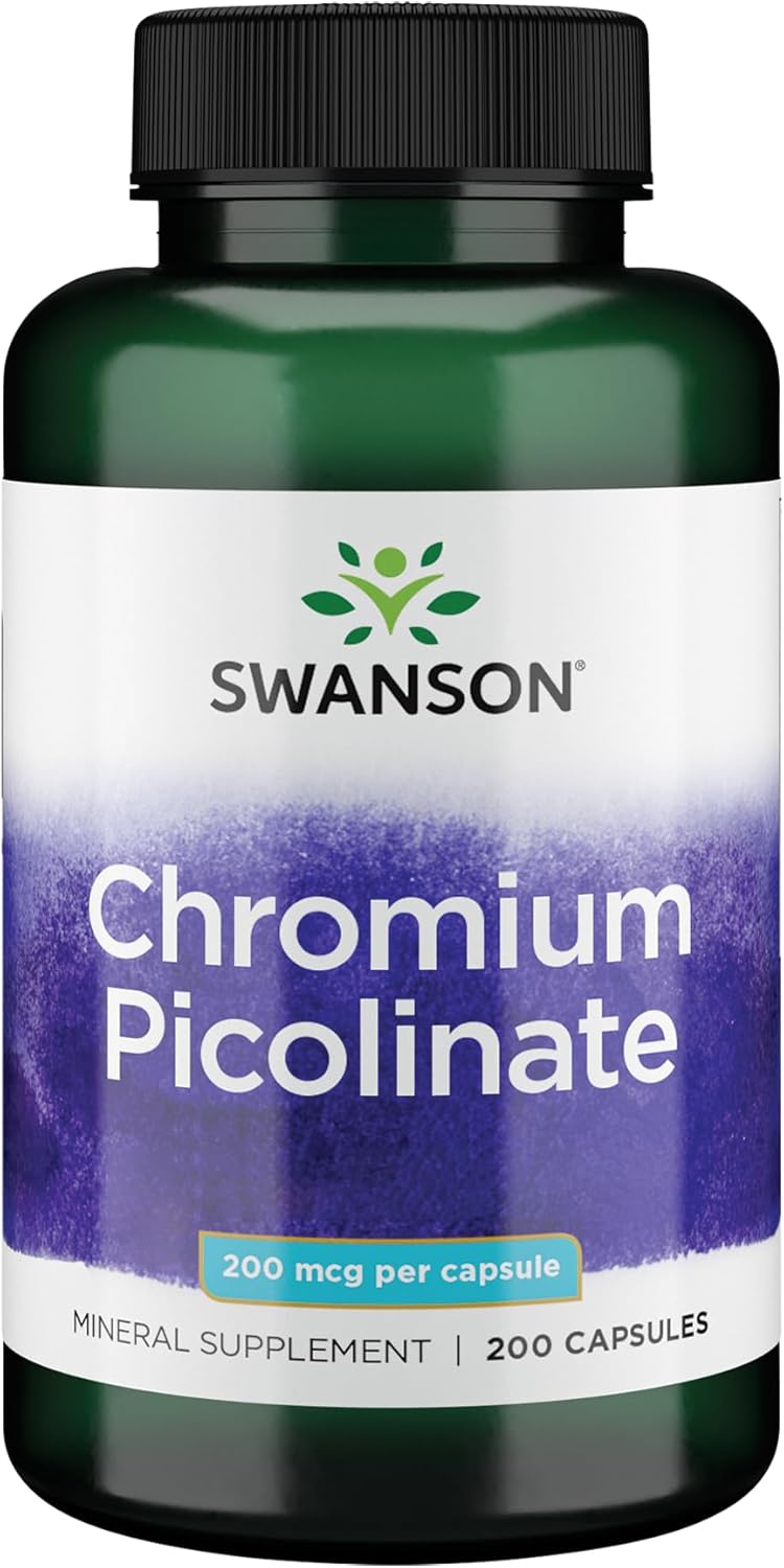 Chromium Picolinate Supplement - 200 Capsules with 200mcg - Natural Source of Chromium for Healthy Living
