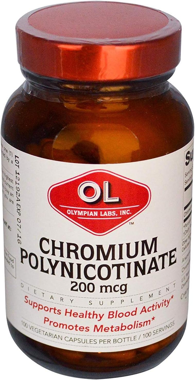 Chromium Polynicotinate by Olympian Labs - High-Quality Chromium Supplement for Blood Sugar Support