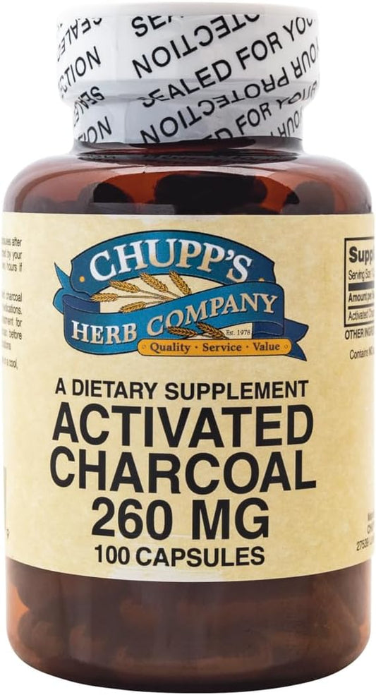 Chupp's Herb Company Activated Charcoal Supplement - Natural Detox and Digestive Aid