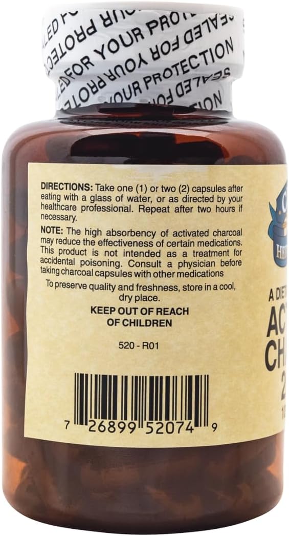 Chupp's Herb Company Activated Charcoal Supplement - Natural Detox and Digestive Aid