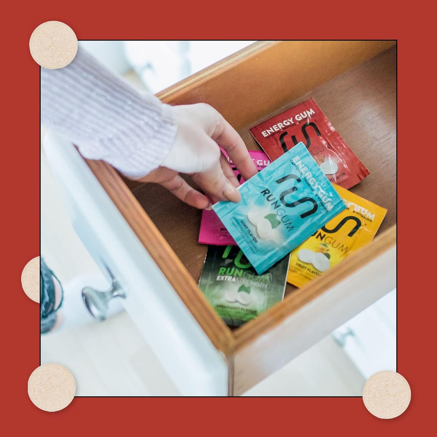 Cinnamon Energy Gum with 50mg Caffeine, Taurine, and B-Vitamins - 24 Pieces x 12 Packs, Sugar Free & Zero Calorie - BoostGo Australia