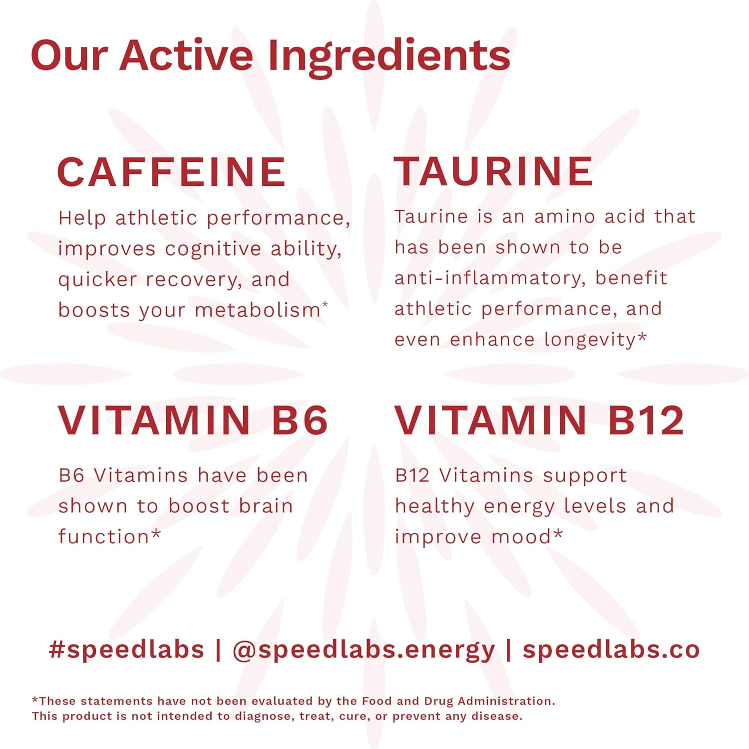 Cinnamon Natural Caffeine Energy Gum - 25mg Caffeine, Taurine, B Vitamins - 48 Pieces (6 Packs)