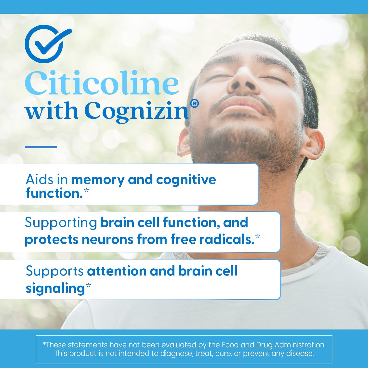 Citicoline CDP-Choline by Doctor's Best: Brain Health Support, Non-GMO, Gluten Free, Vegan - 60 Veggie Caps