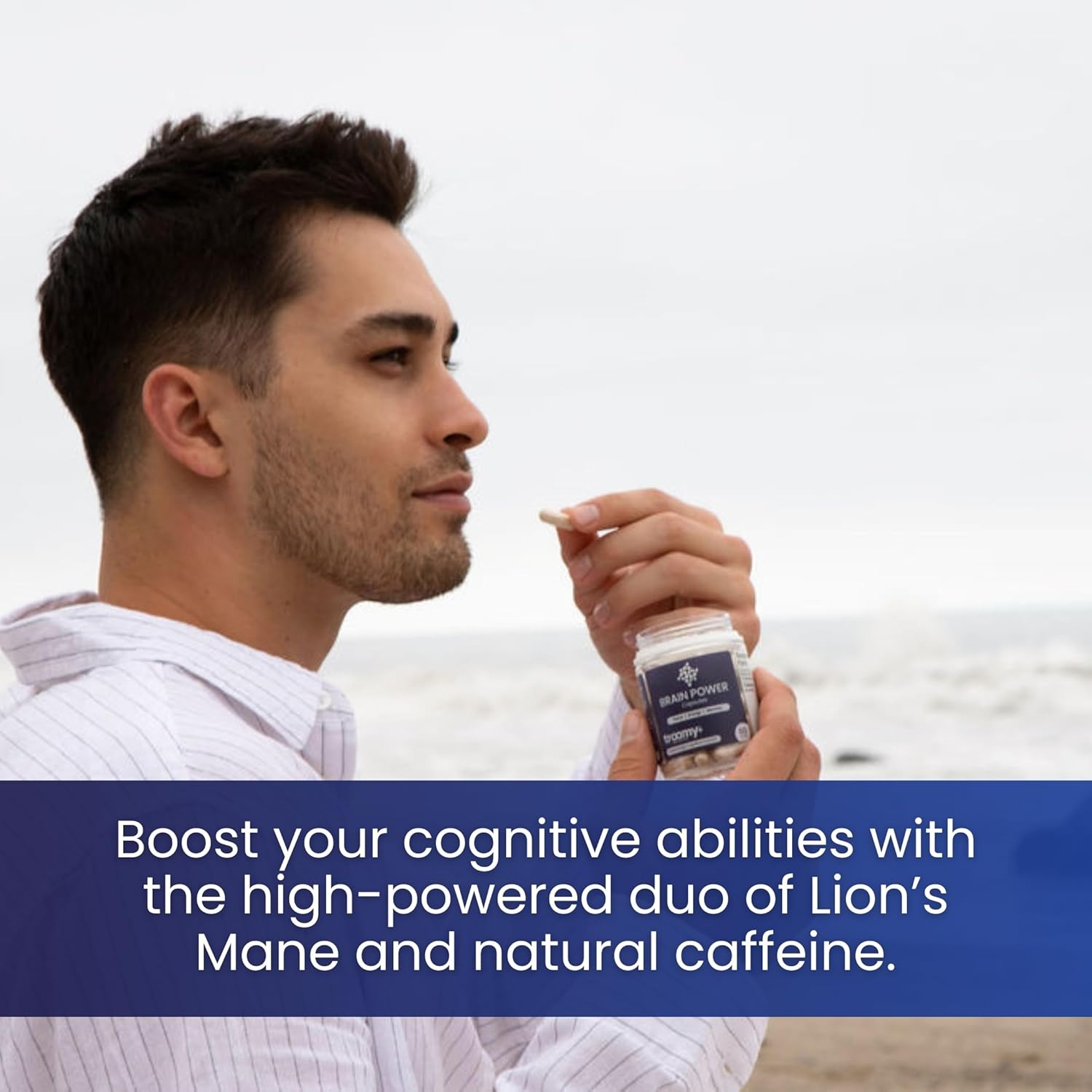 Citicoline Lion's Mane Cordyceps Brain Power Supplement - Boost Focus & Memory - 60 Capsules