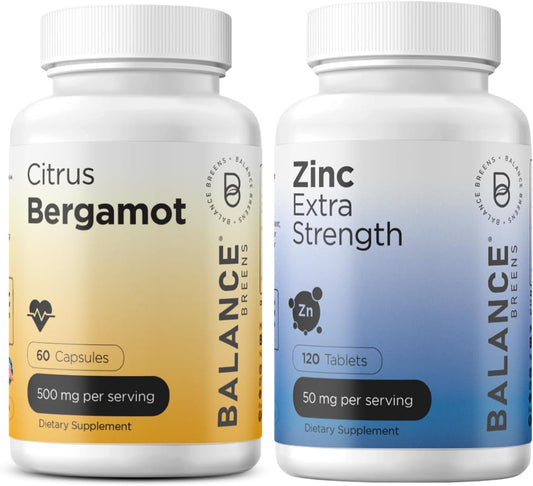 Citrus Bergamot and Zinc Supplement Combo by Balancebreens: 500mg Bergamot + 50mg Zinc - BoostGo Australia