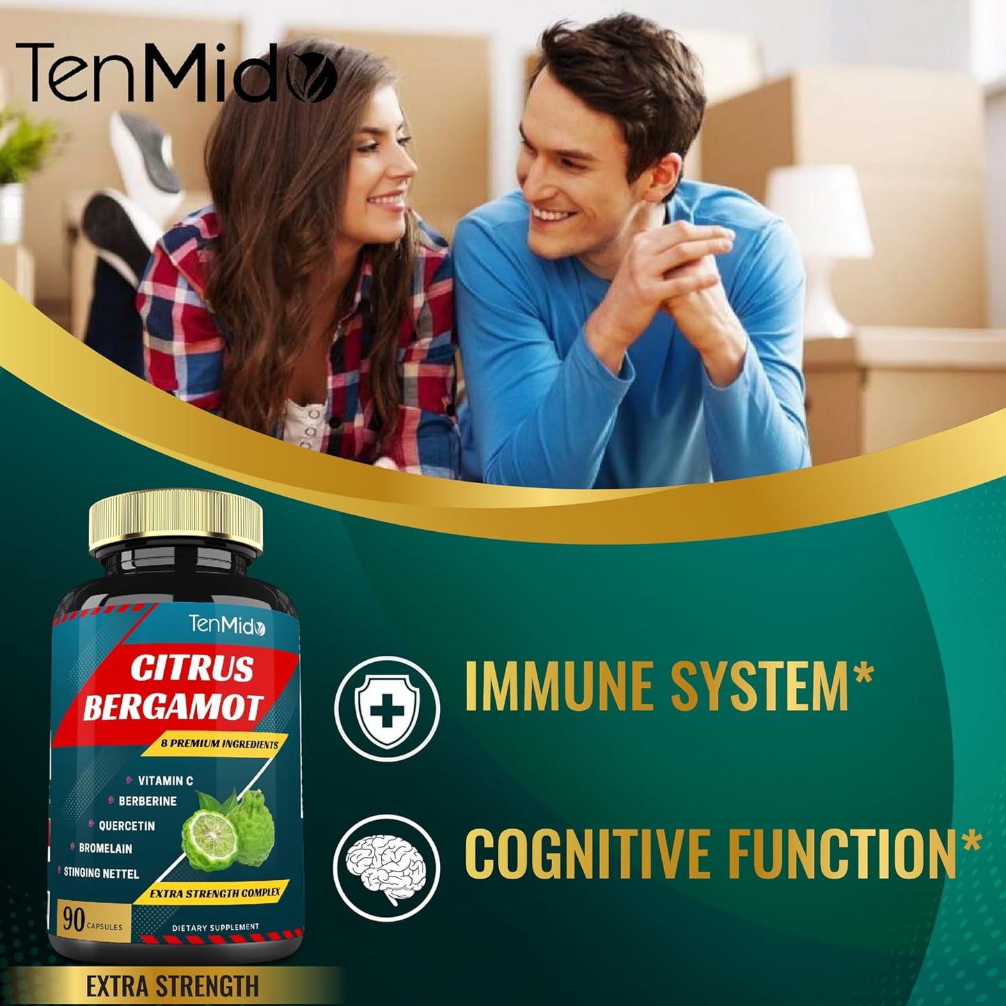 Citrus Bergamot Extract Capsules with Vitamin C and Herbal Blend - 90 Capsules, 3 Month Supply
