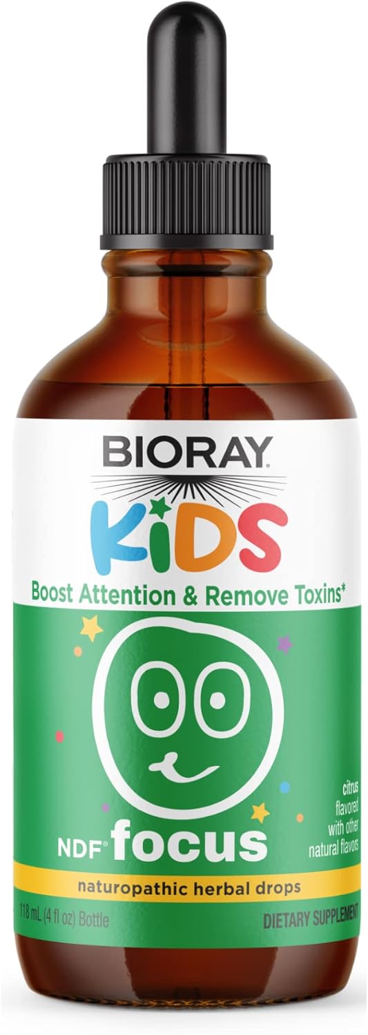 Citrus BIORAY Kids NDF Focus - 4 fl oz - Supports Cognitive Function & Energy - Non-GMO, Vegetarian, Gluten Free - 2-4 Month Supply