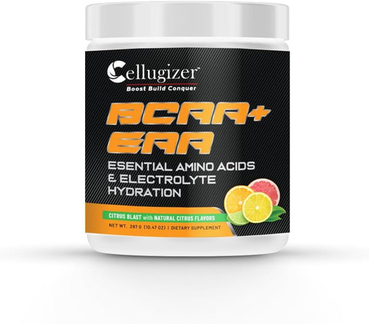 Citrus Blast Cellugizer Supplement: New & Improved Formula with 6.5g EAAs, 5g BCAAs, Electrolytes for Muscle Recovery and Strength - 30 Servings