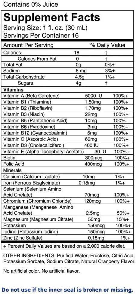 Citrus Burst Liquid Multivitamin & Mineral Supplement - 16 fl oz Bottle