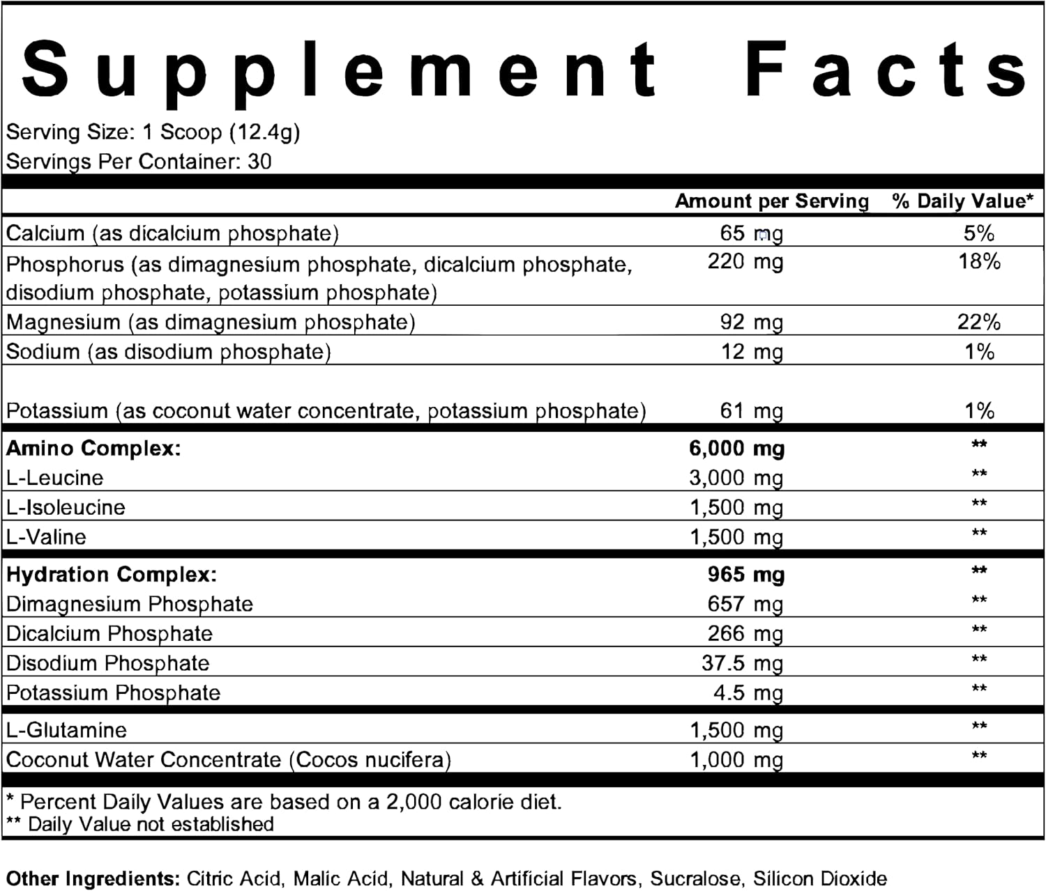 Citrus Punch BCAA Powder with Glutamine and Electrolytes - 30 Servings for Recovery and Hydration