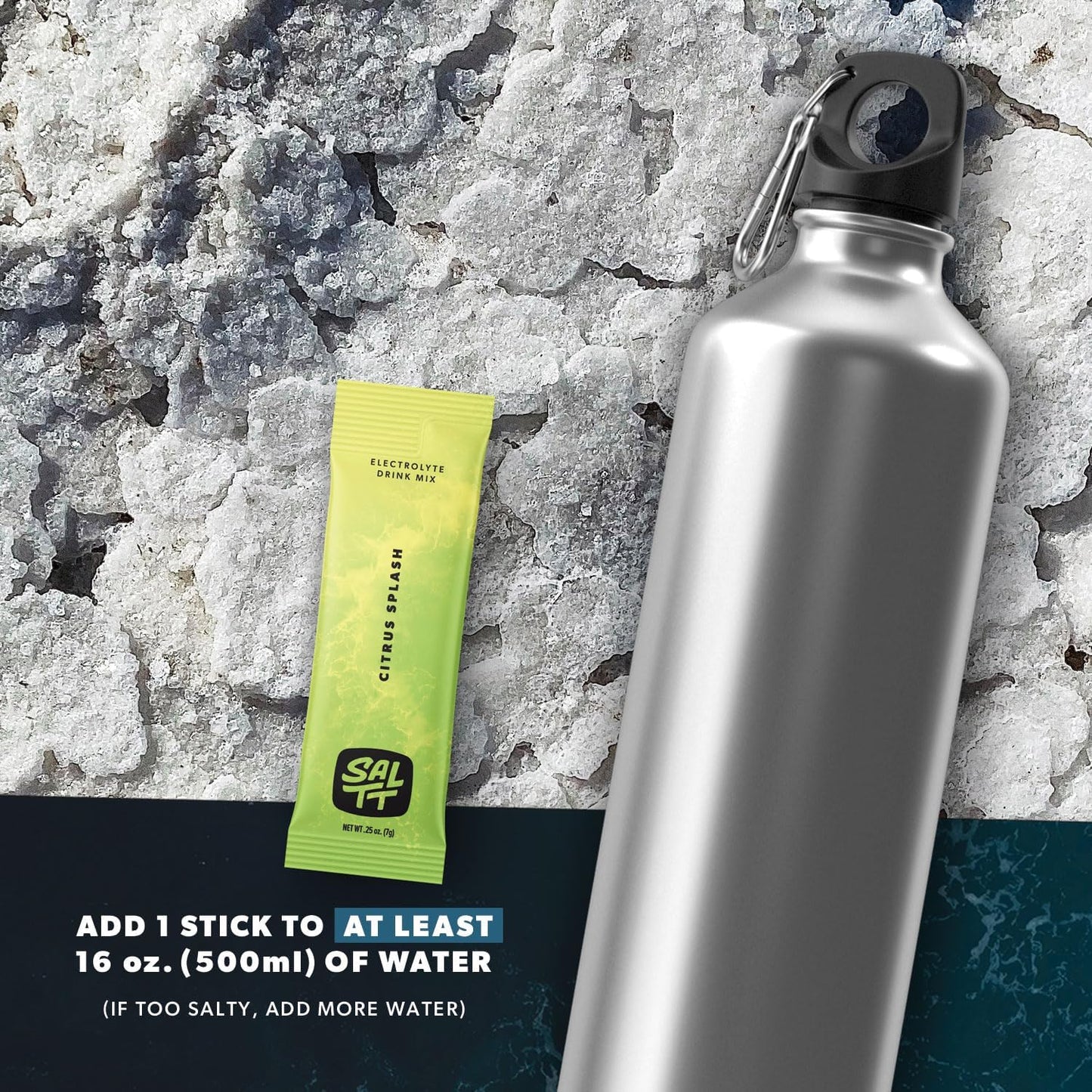 Citrus Splash Lemon Lime Keto Chow SALTT Electrolyte Powder Packets - 30 Sticks | Zero-Sugar Hydration with Sodium, Magnesium, Potassium, and Trace Minerals | Natural Ingredients