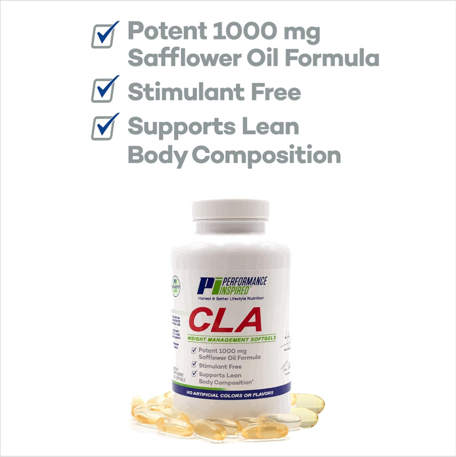 CLA Softgels 1000mg Safflower Oil for Lean Body Composition - 120 Count