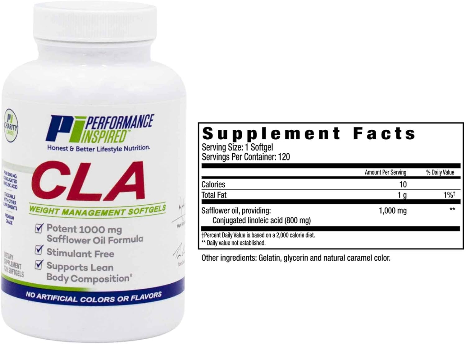 CLA Softgels 1000mg Safflower Oil for Lean Body Composition - 120 Count