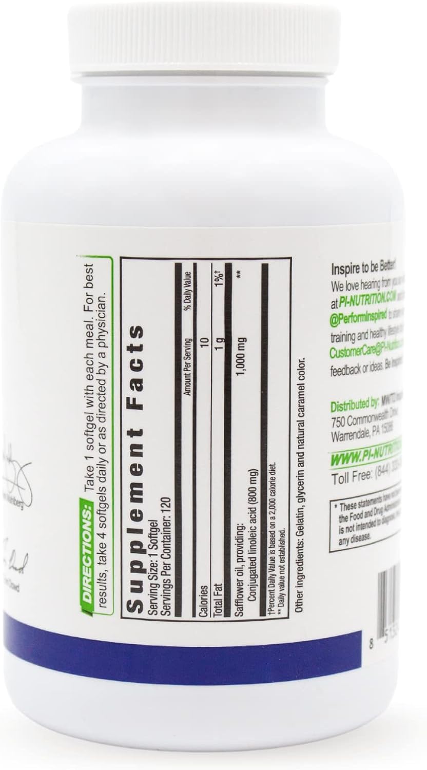 CLA Softgels 1000mg Safflower Oil for Lean Body Composition - 120 Count