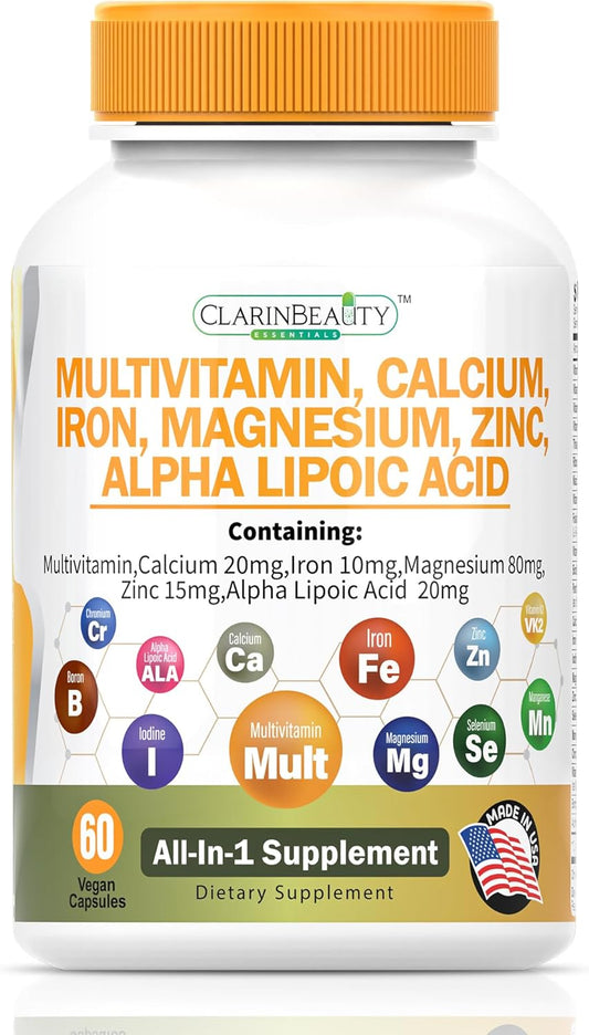 ClarinBeauty Multivitamin with Essential Nutrients for Heart, Energy, Metabolism, Immune Support & More