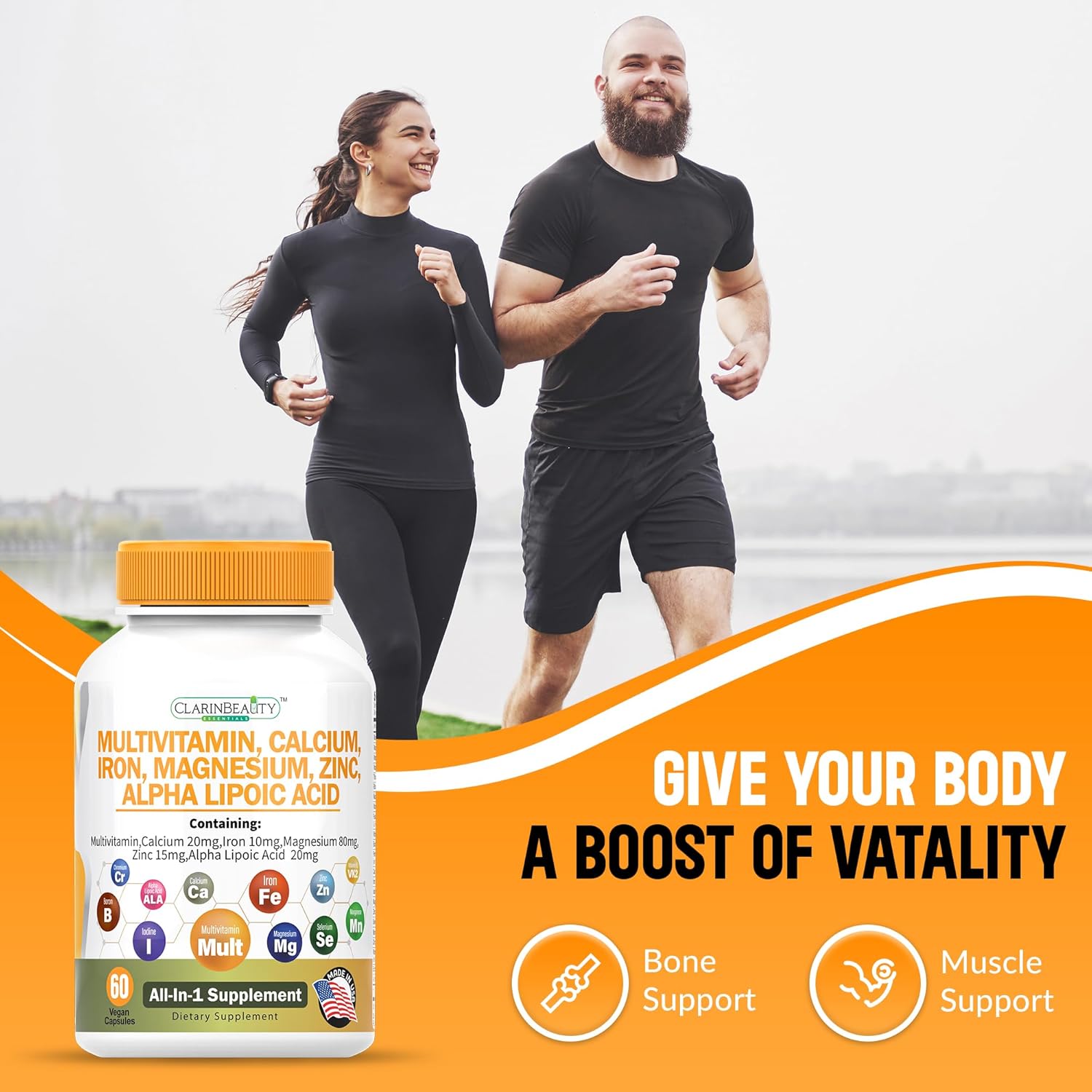 ClarinBeauty Multivitamin with Essential Nutrients for Heart, Energy, Metabolism, Immune Support & More