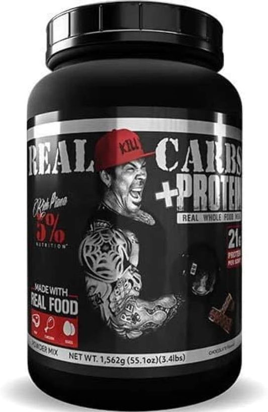 Clean Mass Gainer Protein Powder with Real Carbs and Protein - Rich Piana 5% Nutrition - 3.2 lb, 22 Servings - Chocolate Flavor