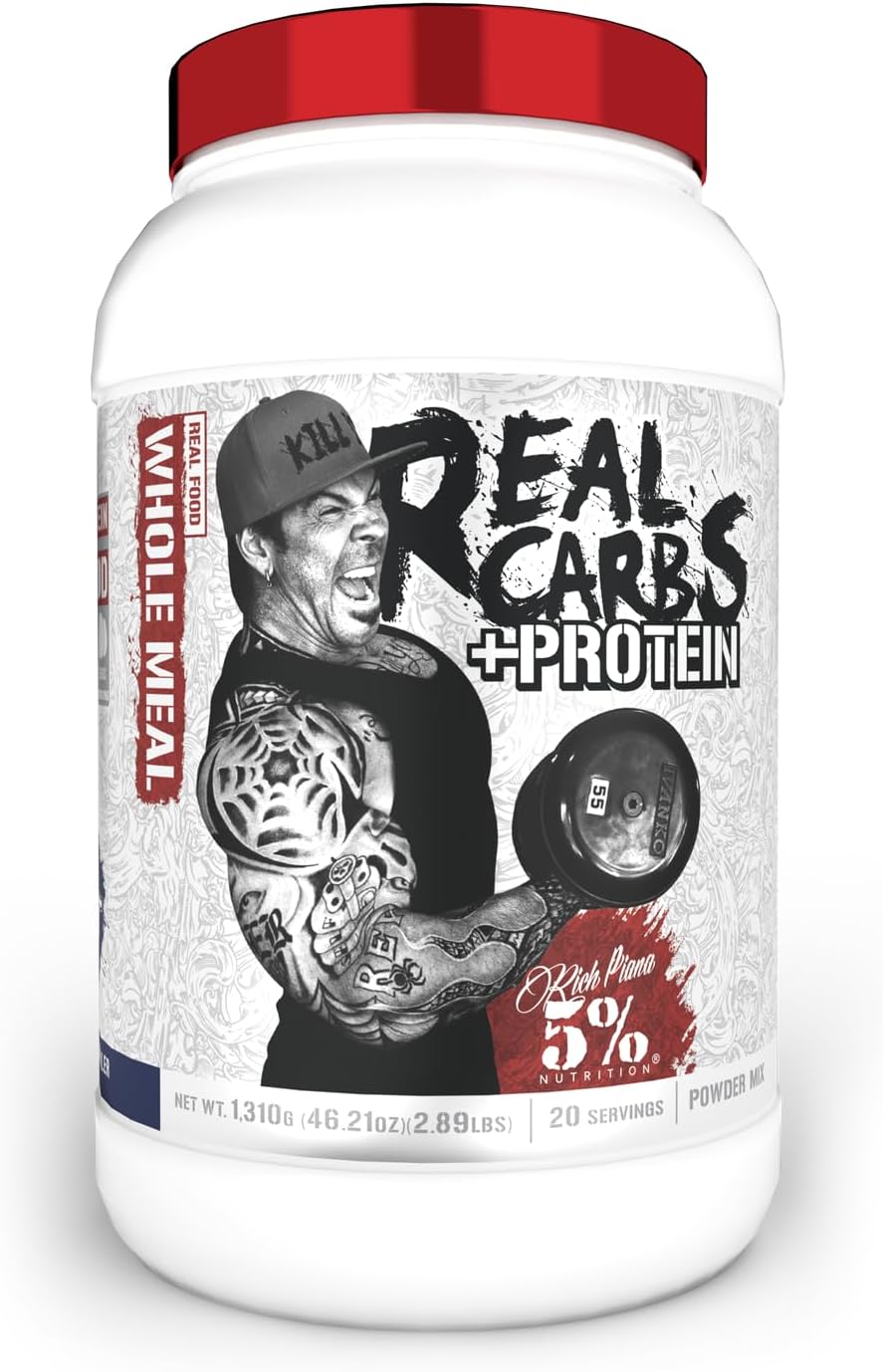 Clean Mass Gainer Protein Powder with Real Carbs + Protein | Rich Piana Real Food Carbohydrate Fuel for Pre/Post-Workout Recovery | Blueberry Cobbler Flavor | 2.89 lb, 20 Servings