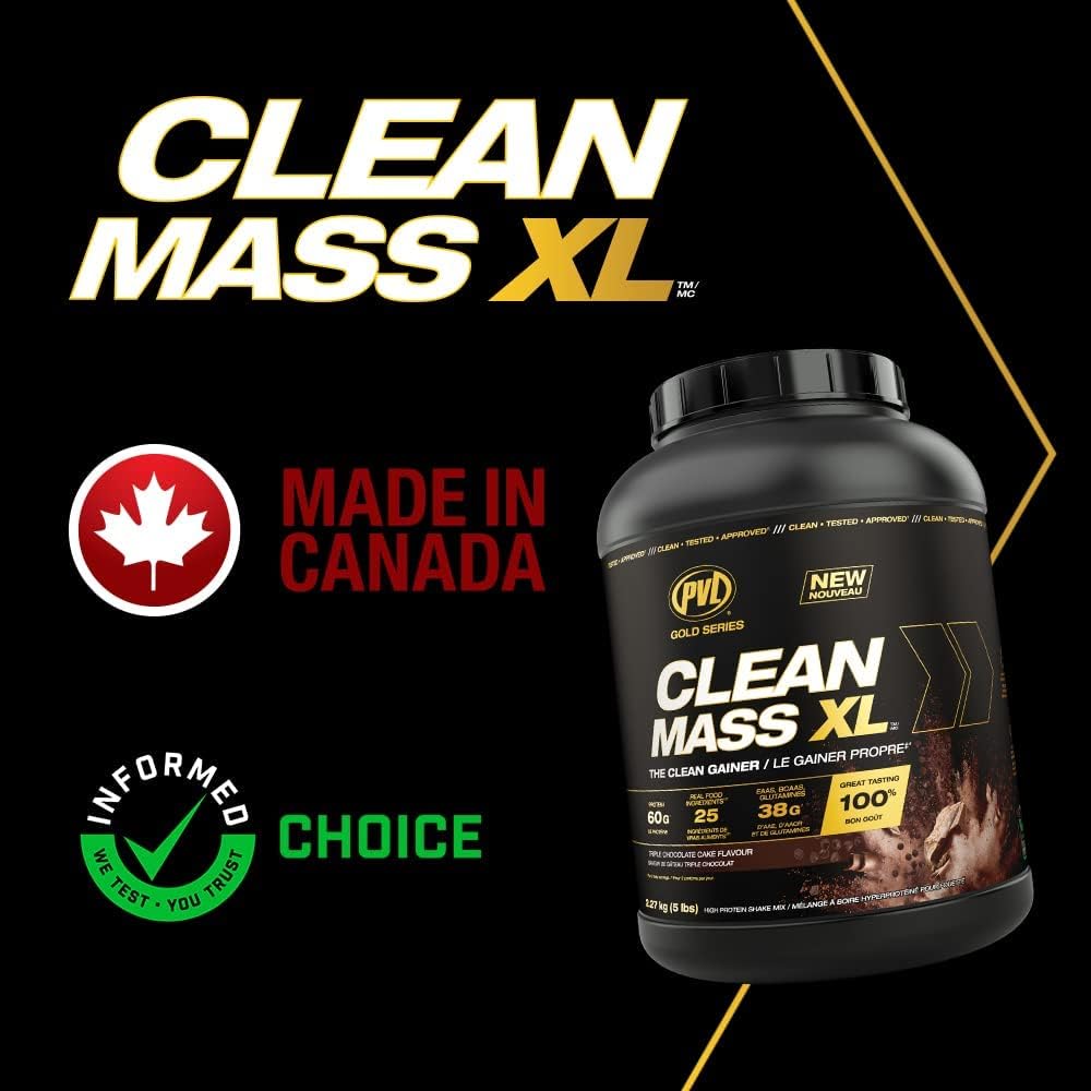 Clean Mass XL: PVL Gold Series - 5 LB Triple Chocolate Cake Muscle Mass Gainer